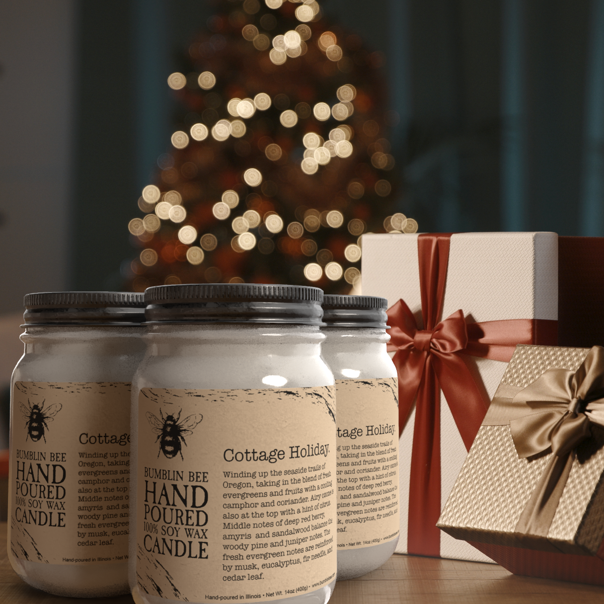 Cottage Holiday Highly Scented Soy Wax Candle & Melts