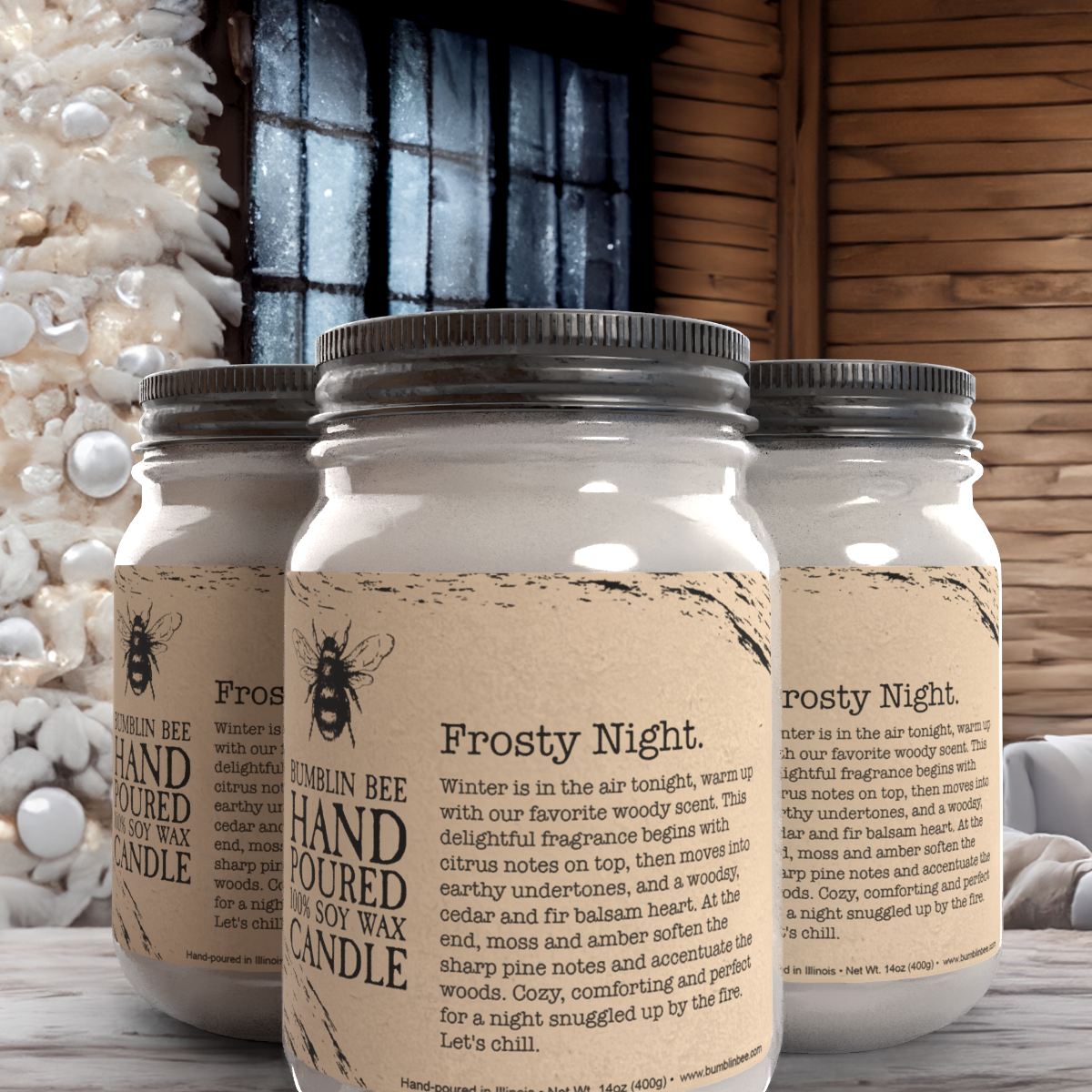 Frosty Night Highly Scented Soy Wax Candle & Melts