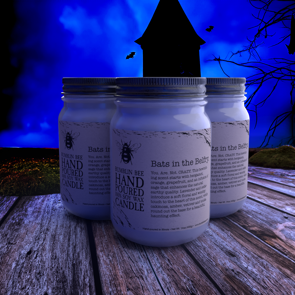 Bats in the Belfry Highly Scented Soy Wax Candle & Melts