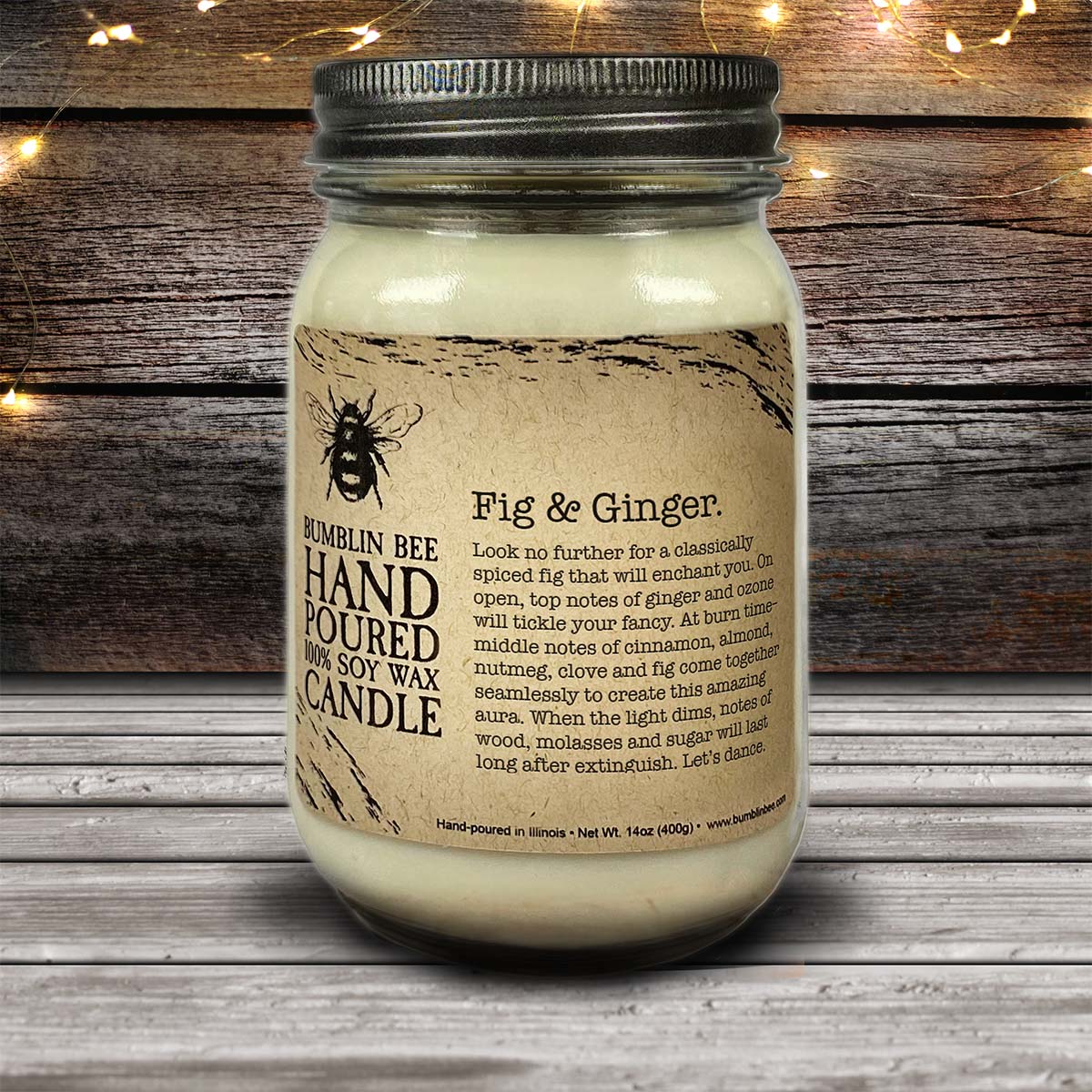 Fig & Ginger Highly Scented Soy Wax Candle & Melts