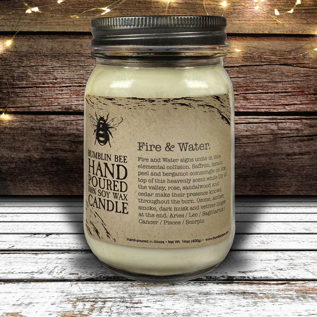 Fire & Water Highly Scented Soy Wax Candle & Melts