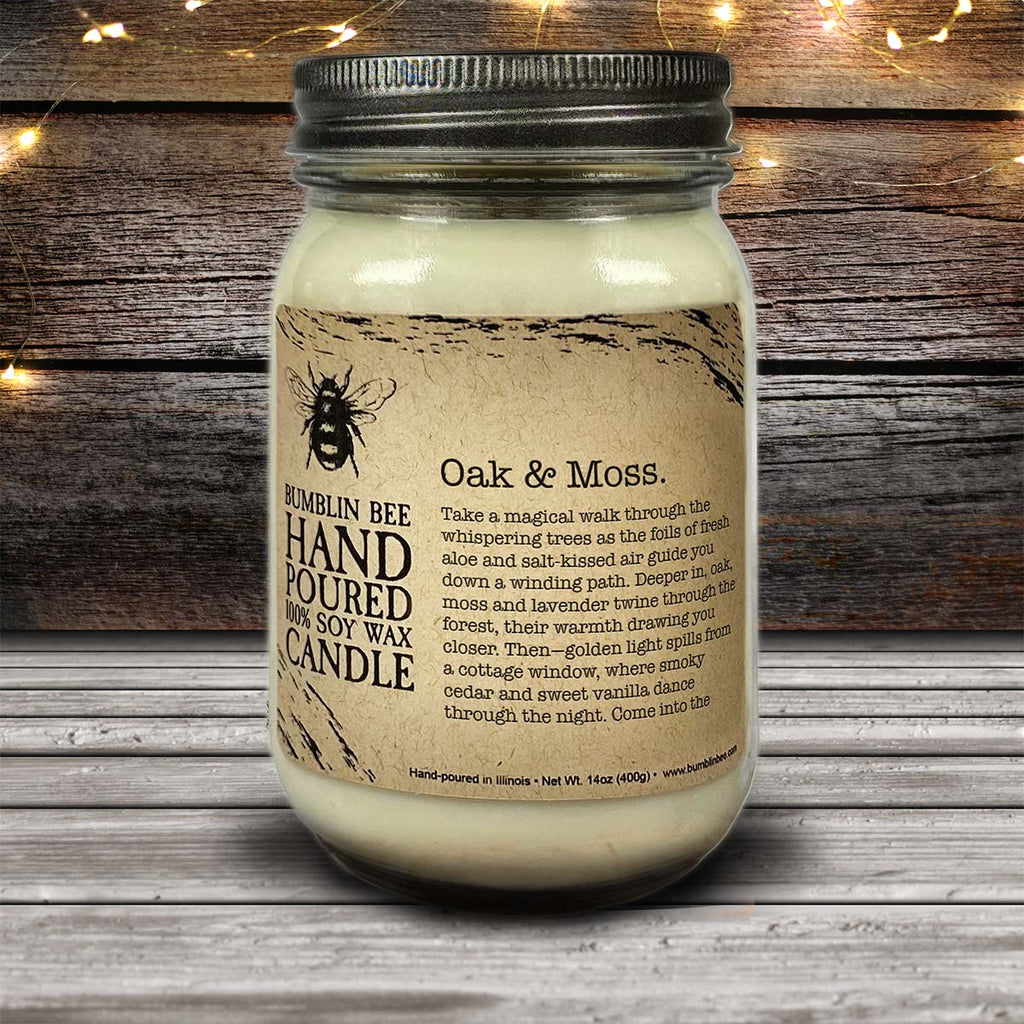 Oak & Moss Highly Scented Soy Wax Candle & Melts