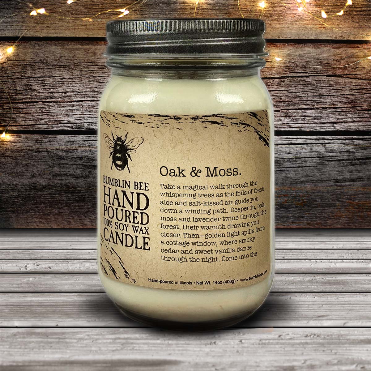 Oak & Moss Highly Scented Soy Wax Candle & Melts