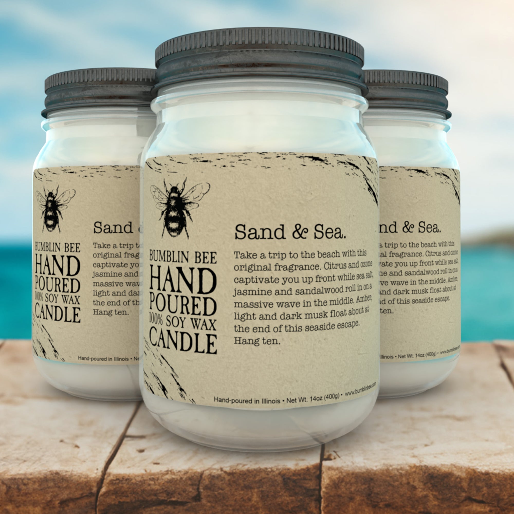 Sand & Sea Highly Scented Soy Wax Candle & Melts