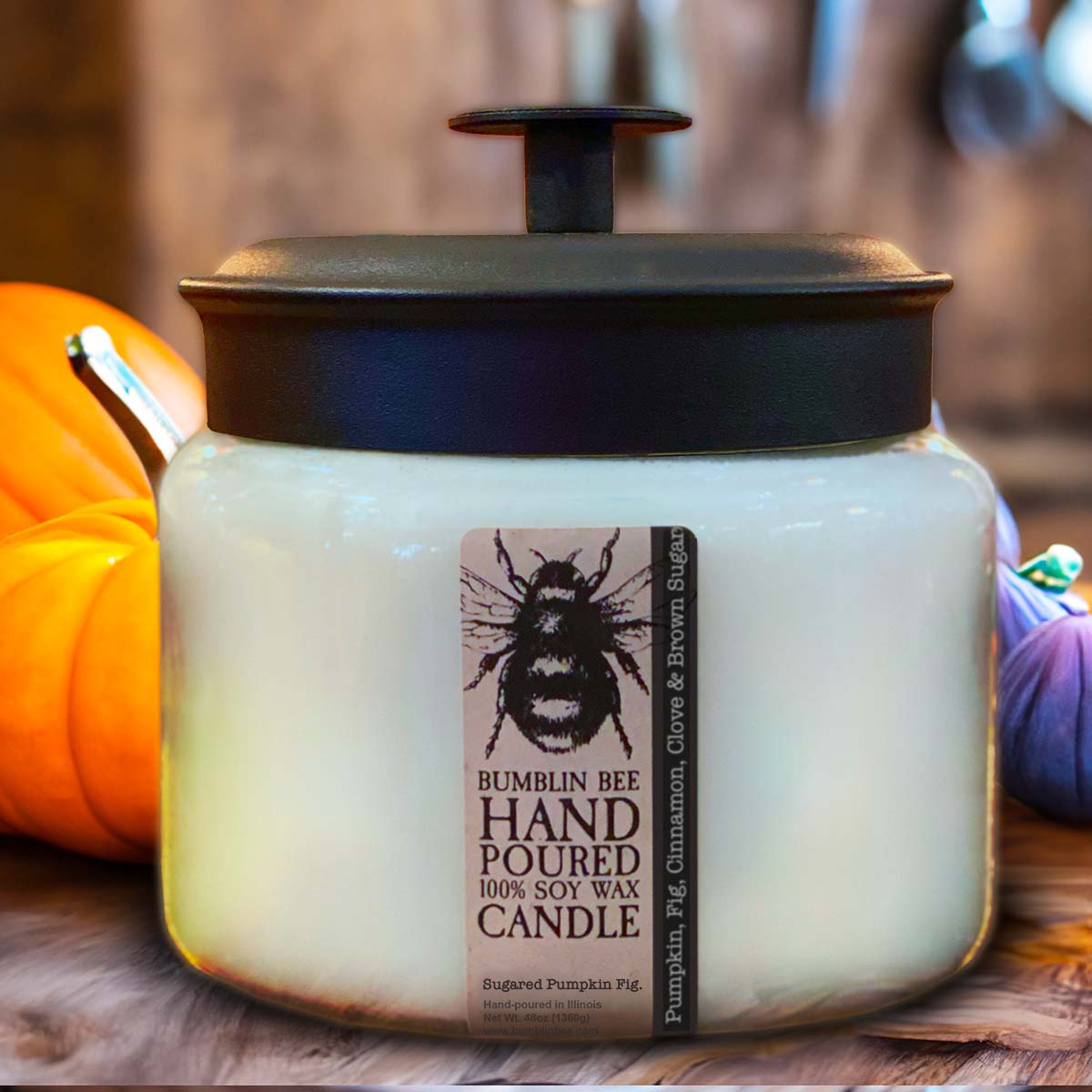 Sugared Pumpkin Fig Highly Scented Soy Wax Candle & Melts