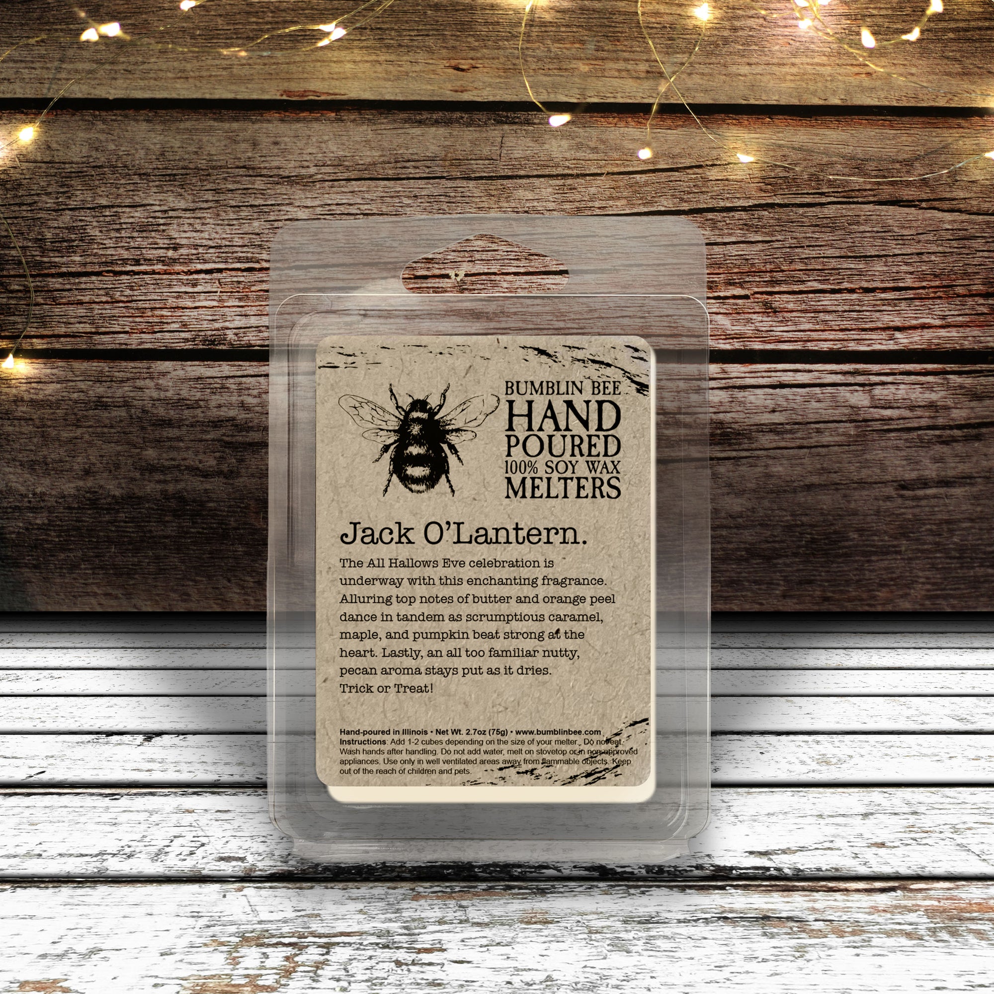 Jack O'Lantern Highly Scented Hand-Poured Soy Wax Candle & Melts